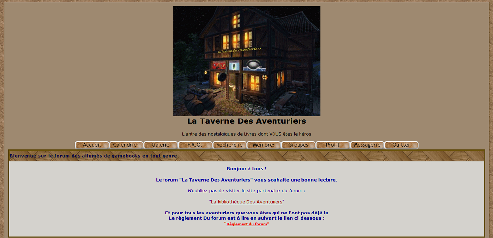 La taverne : forum de livres dont on vous le héros